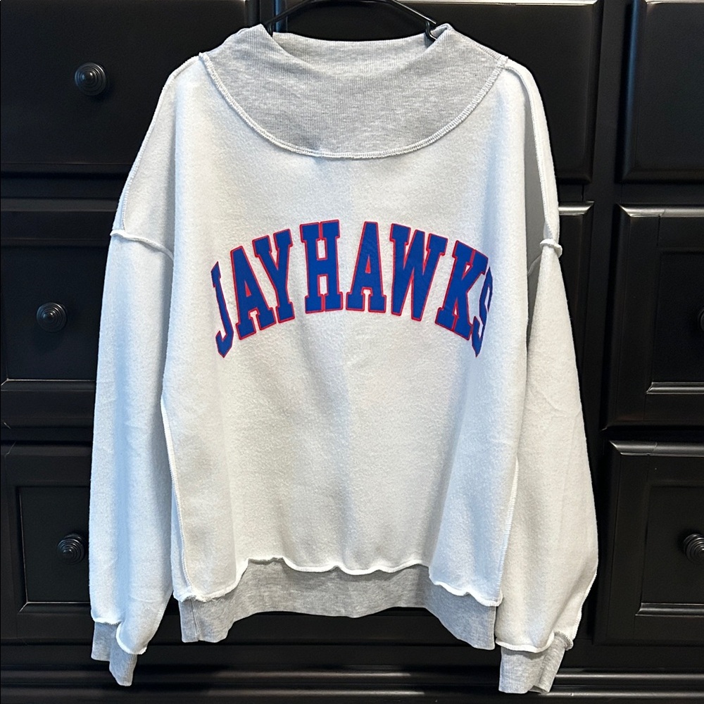 Oversized Reversible mockneck Kansas Jayhawks Women's Sweater